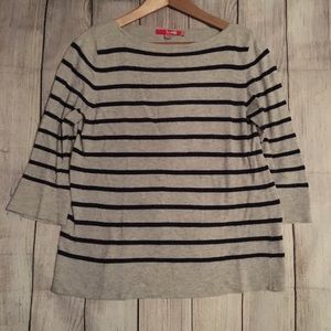Boden size 8 Grey and Navy Stripe Sweater